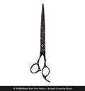 8" PLQ80P Black Vine Vogue Straight or Curved Grooming Shear