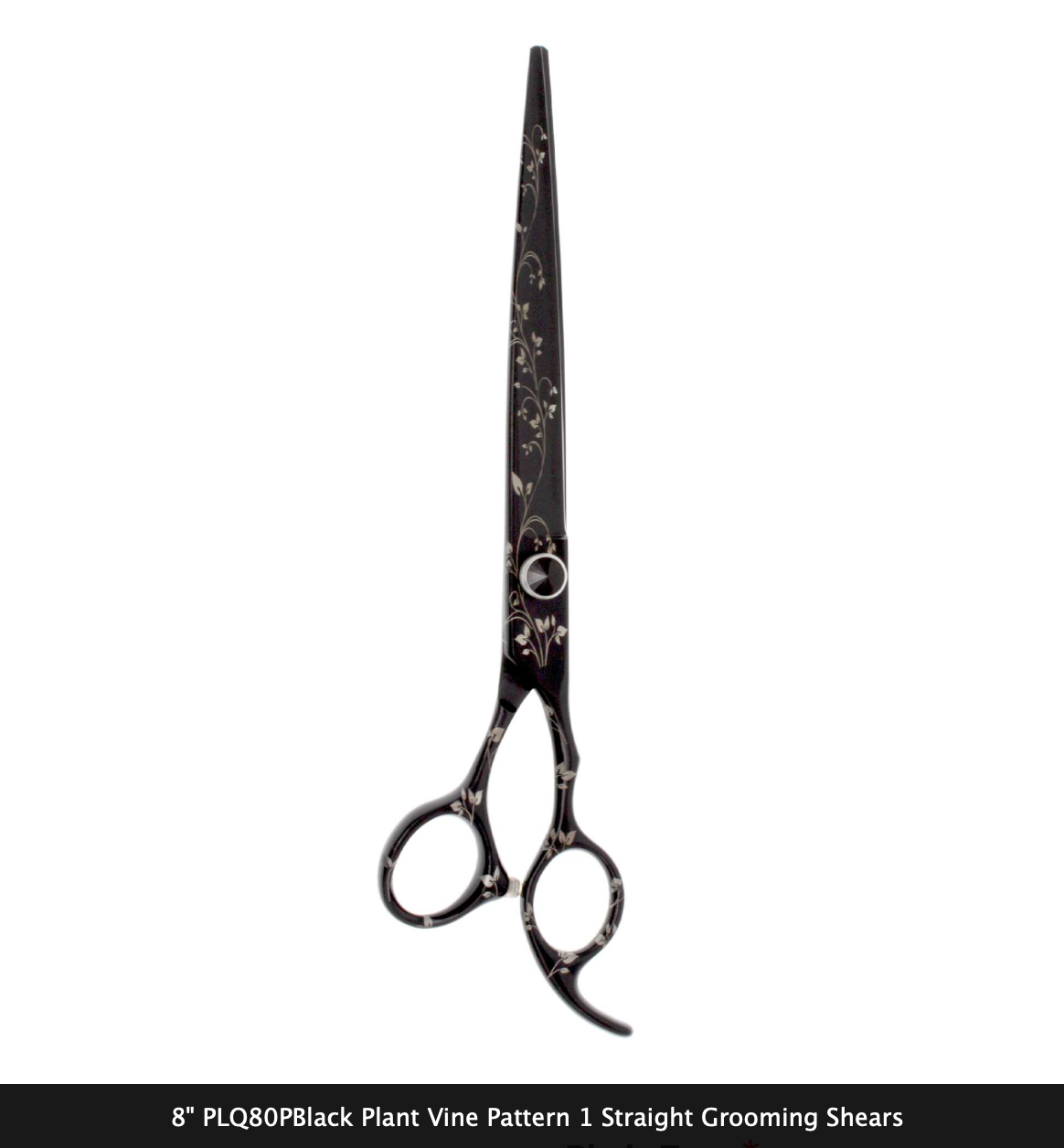 8" PLQ80P Black Vine Vogue Straight or Curved Grooming Shear