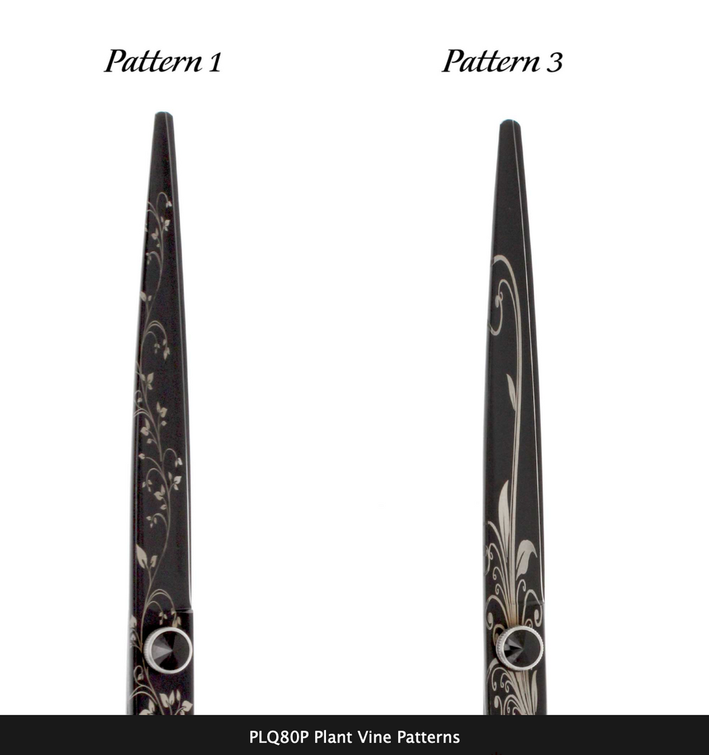 8" PLQ80P Black Vine Vogue Straight or Curved Grooming Shear