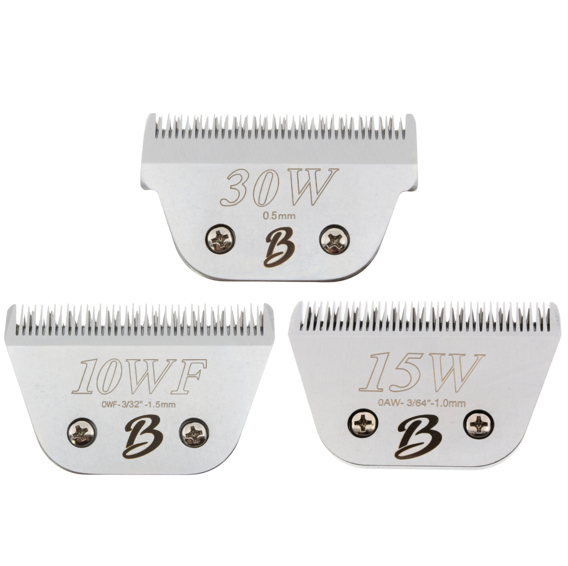 Bucchelli A Series #30W ,#10WF ,#15 Wide Clipper Blade Bundle
