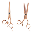 2 Pc RZLS Rose Gold 30 Tooth Thinner Swivel Scissor Set