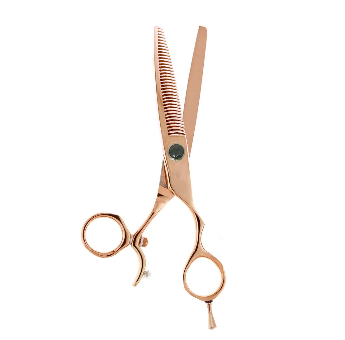2 Pc RZLS Rose Gold 30 Tooth Thinner Swivel Scissor Set
