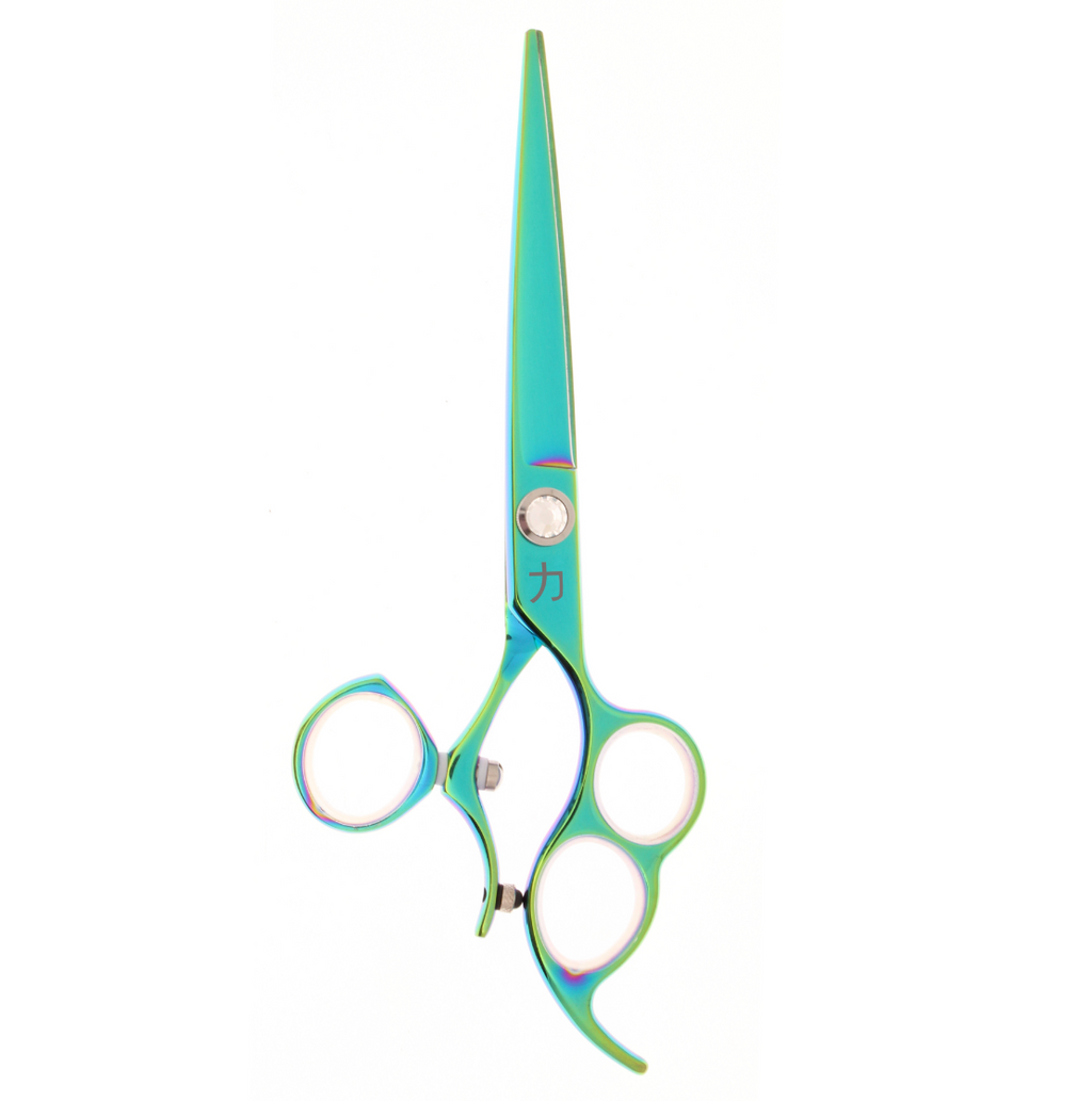 Trifecta 3 Hole Mermaid Green Swivel Beauty Shears